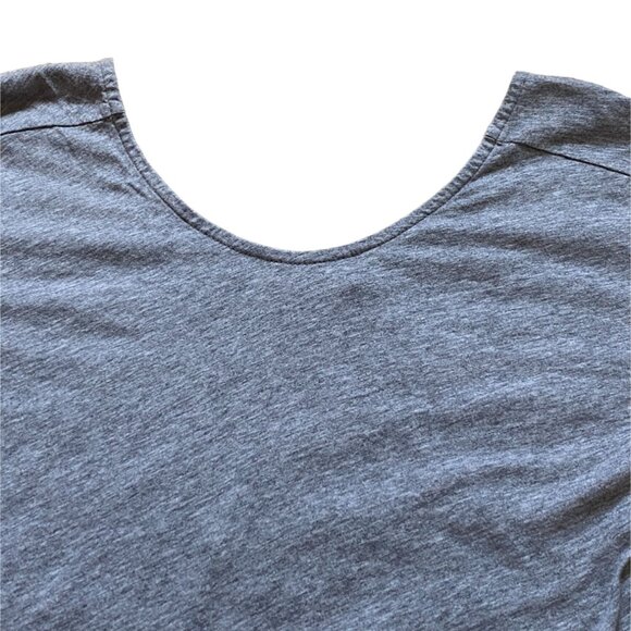 Leena & Lu Womens Cropped Fitted Tee/Shirt-100% Organic Cotton-Gray-Size L-GUC - Picture 2 of 6